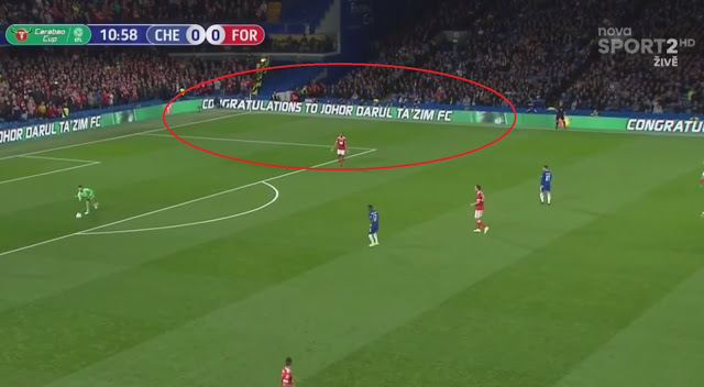 Ucapan "Congratulations to Johor Darul Ta'zim FC From Carabao" Di Papan Iklan Ketika Perlawanan Chelsea vs Nottingham Forest Ucapan "Congratulations to Johor Darul Ta'zim FC From Carabao" Di Papan Iklan Ketika Perlawanan Chelsea vs Nottingham Forest