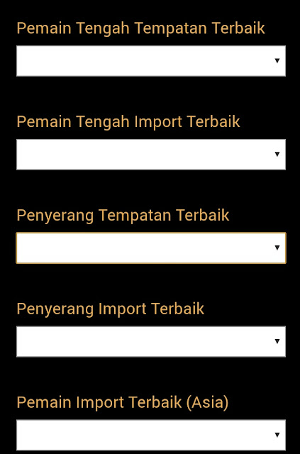 Undi The Best 11 Anugerah Bolasepak Kebangsaan 2016