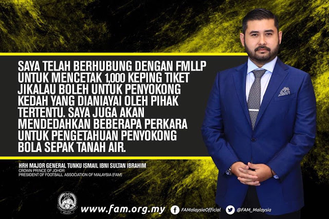 TMJ Umum 1000 Tambahan Tiket Percuma Kepada Penyokong Kedah, Turut Dedahkan Siapa Dalang Sebalik Penipuan Itu!